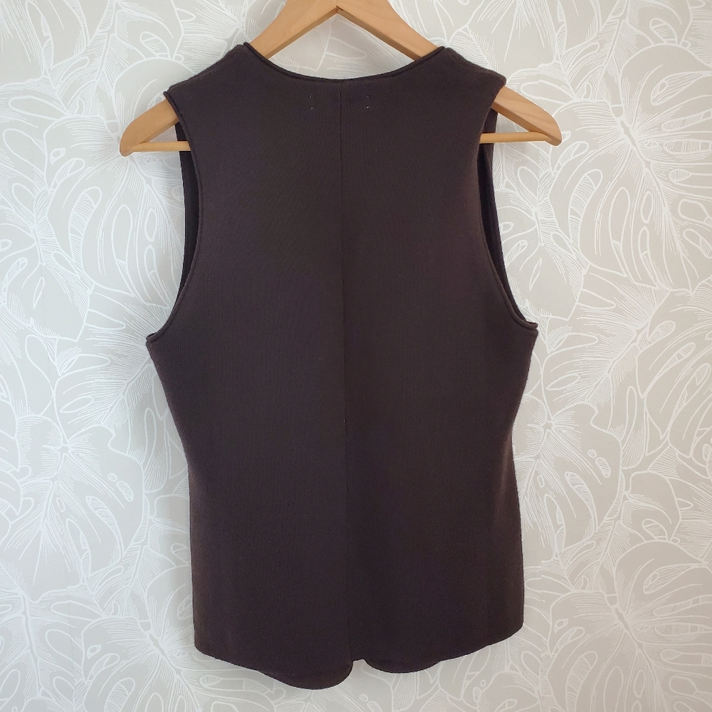 Madewell 100% Merino Wool V-Neck Sweater Vest Size M Chocolate Brown - Picture 6 of 9